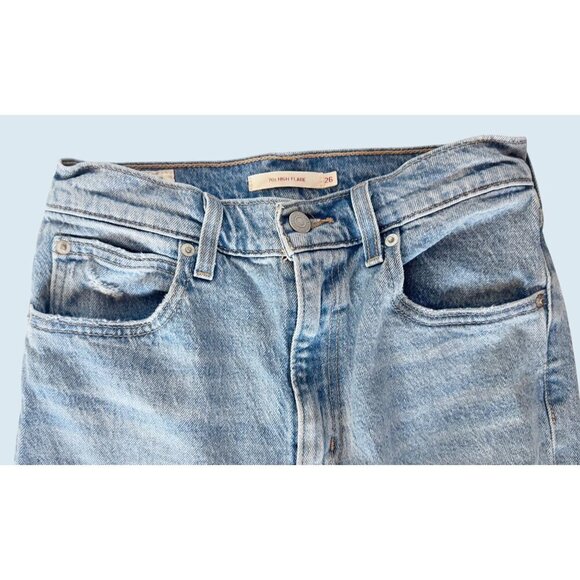 LEVI'S Premium 70s High Flare Distressed Jeans Size 26 - Picture 3 of 8